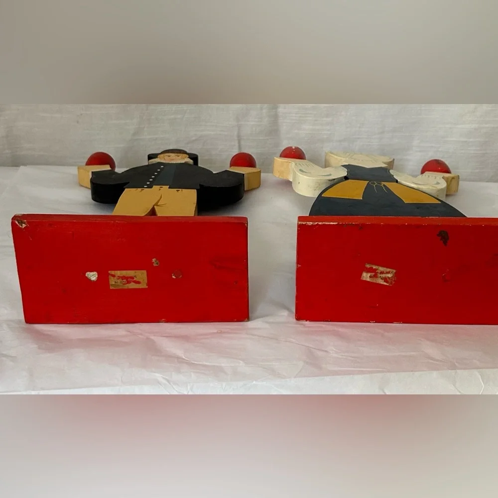Vintage 1980's IKEA Lizzy Velander‎ Swedish Folk Art Wooden Candle Holders